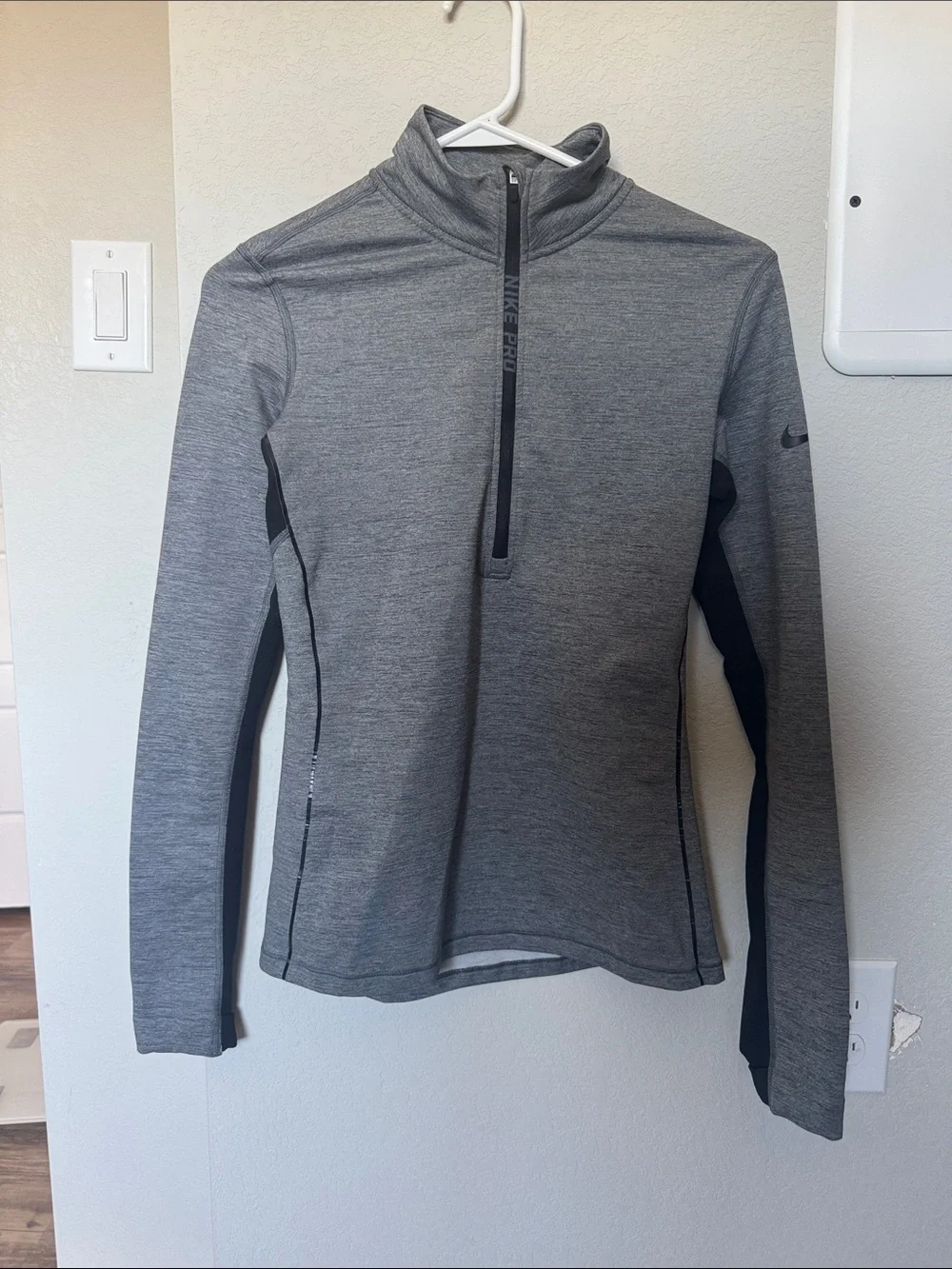 Nike Gray and Black Quarter-Zip Performance Top